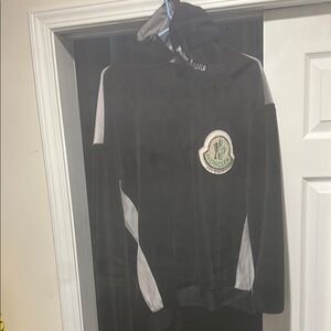 Moncler Black and White Logo Hoodie